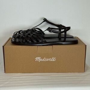 New! Madewell ‘Milano Fisherman Sandal’ Dark Brown Leather Women’s Size 10